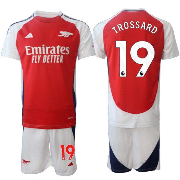 Men's Arsenal F.C #19 Leandro Trossard Red 24/25 Home Soccer Jersey Suit